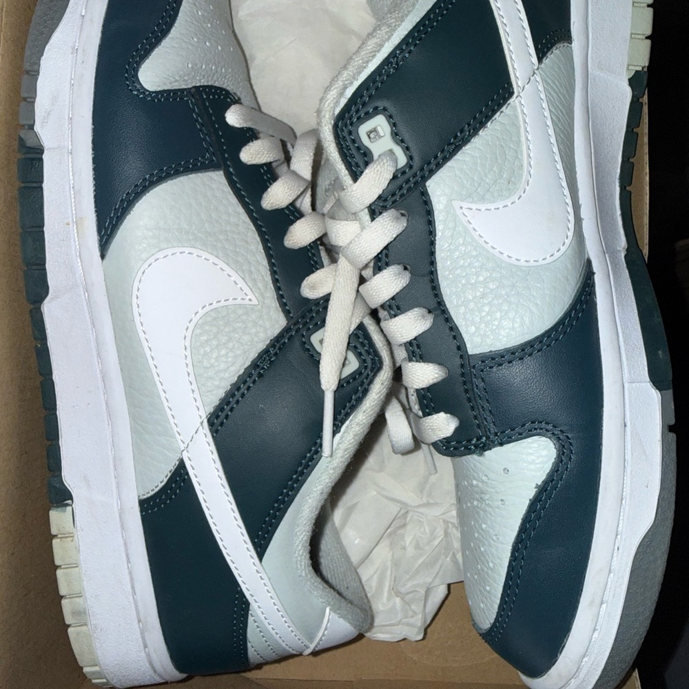 Nike Dunk Low in Dark Teal and White